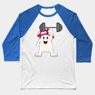 Mushroom Bodybuilding Dumbbell Baseball T-Shirt